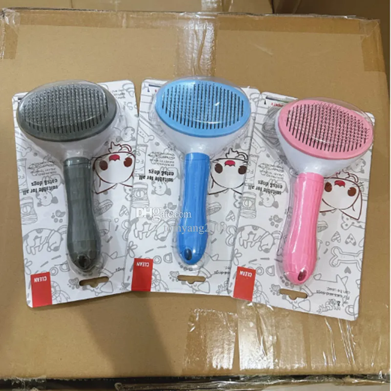 Cat Brush For Shedding With Self-Cleaning Button – Pet Hair Removal Tool For Cats & Dogs