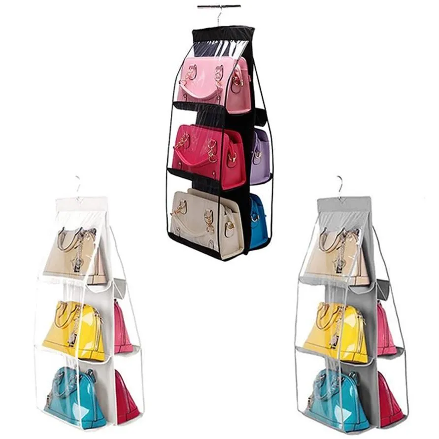 Lagringslådor BINS PVC Fiber Handbag Hanging Organizer Bag Breattable and Strong Stitching To Store Pures Shoulder Crossbody241h