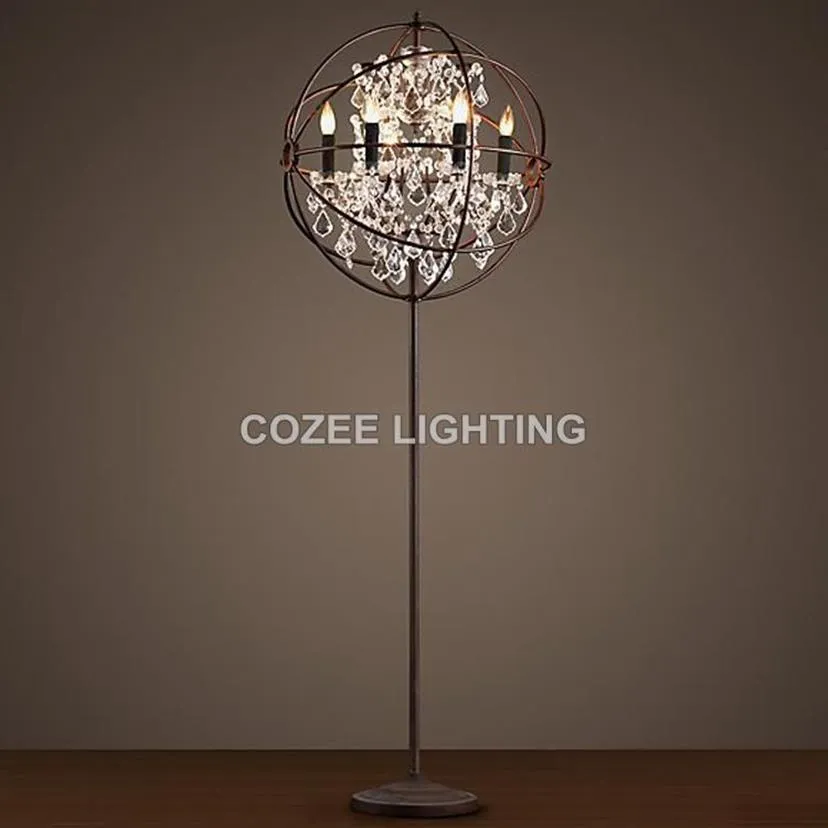 フロアランプヴィンテージクリスタルランプスタンディング照明LED ORB CRISTAL LIGHT INDOOR HOME RESTAURANTRIVING LIVING and DINING ROOM2444Y