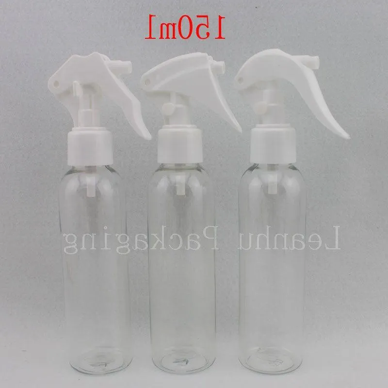 30 x 150 ml kort liten mus trigger sprayer pump klara flaskor, 150cc tom transparent spray trigger plastbehållare egxi