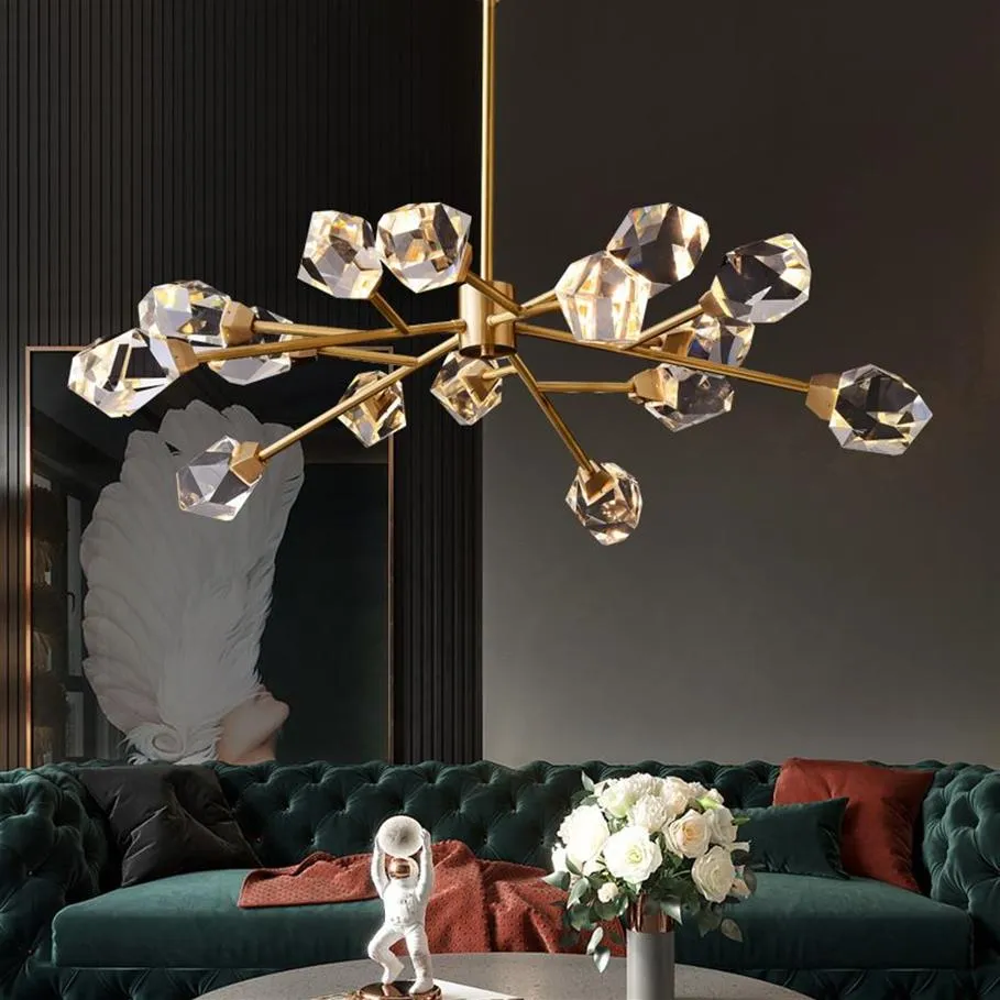 Contemporâneo de metal bronze lustre iluminação led nordic lustre pendente deco interior lâmpada pendurada para sala estar227p