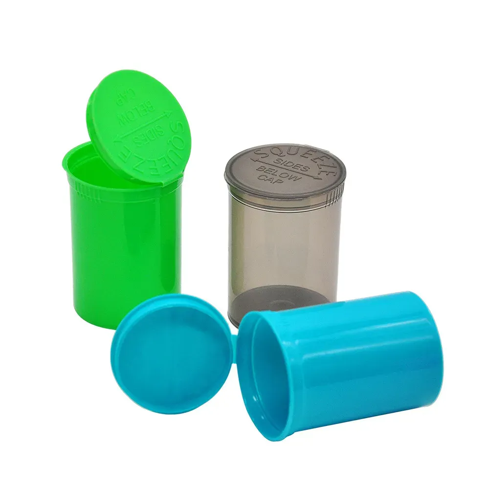 Authentic type plastic storage plastic bottles popular filling integrated Grinder Storage Jar for Herb Tabbco Available