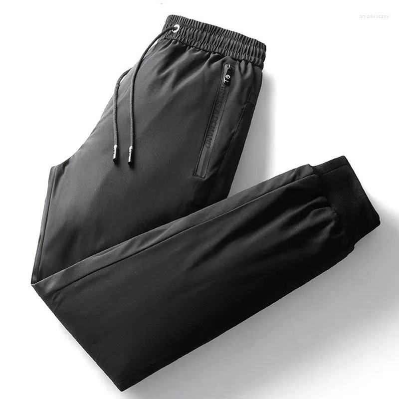 Pantalons pour hommes 2024 Hommes Hiver Down Épaissir Pantalon chaud Casual Loose Outdoor Coupe-vent imperméable mâle coton