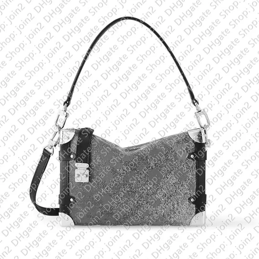 TOP M21460 SIDA TRUNK TOTE Designer Cross Body Shoulder Casual Denim Bag Handbag Purse Women341K