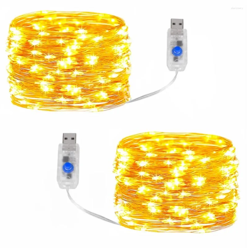 Cordes clignotantes lumière constante 8 modes fée chaîne lumières USB étoilé étanche fil décoratif vacances de noël