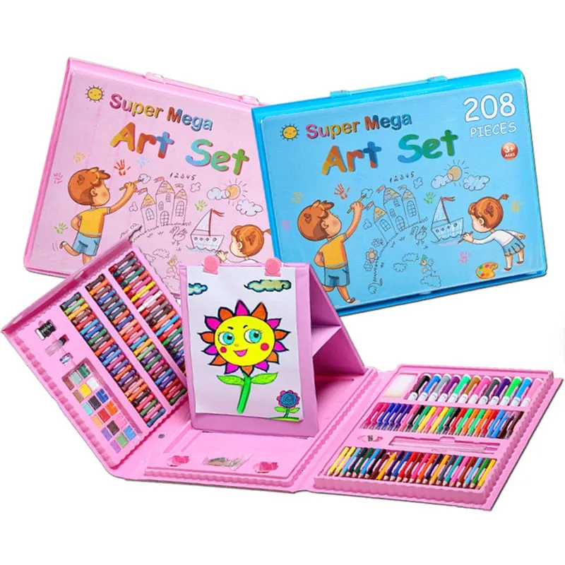 42208PCS Children Art Painting Set Educational Toys Watercolor Pencil Crayon Water Pen Drawing Board Doodle Supplies Kids Gift 240124