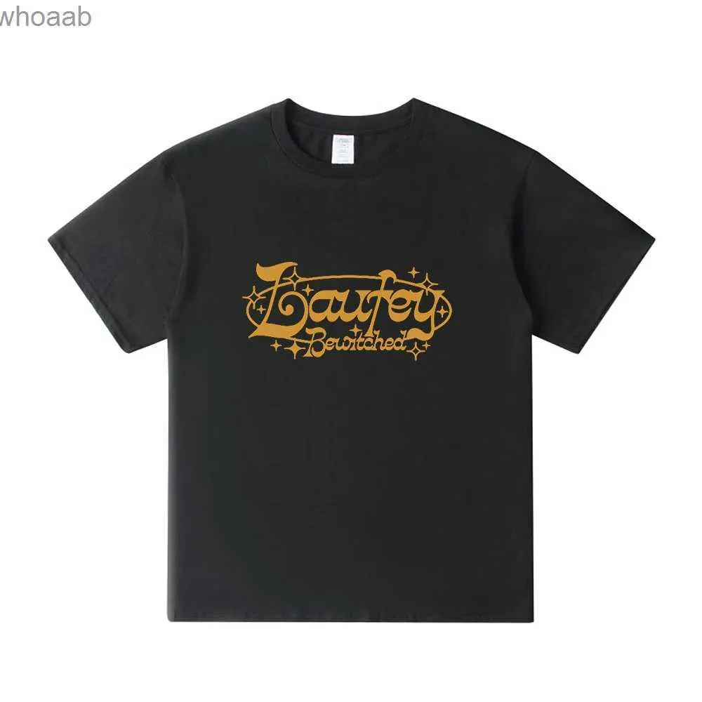 メンズTシャツLaufey Cosmic Baby Tee Bewitched Album Merch Tシャツ2023ワールドツアークルーネック半袖ストリートウェアメンズファッション服240130