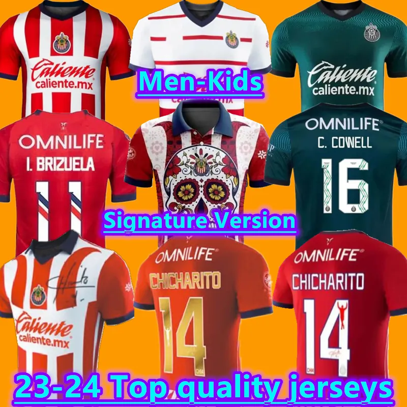 23 24 24 Chivas CD Guadalajara Soccer Jerseys 2023 2024 I.Brizuela E.Gutierrez C.Calderon A.Zaldivar Alvarado F. Beltran J.MACIAS Day of the Dead Men Kids Kit Football Shirts