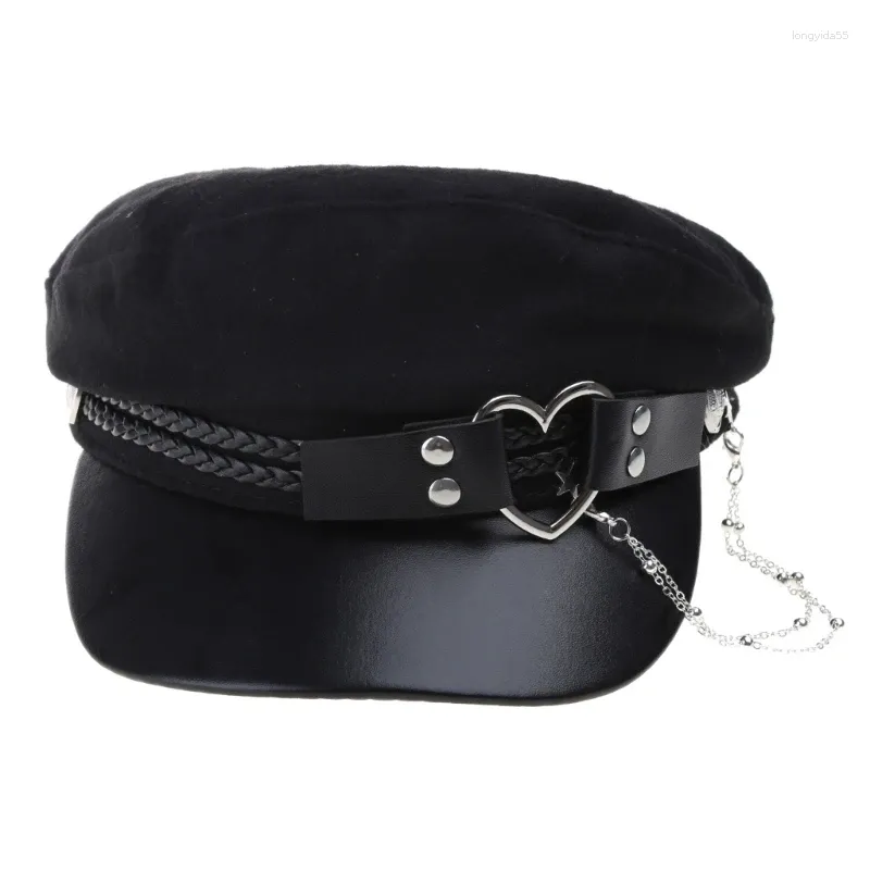 Verktyg lolita-girl fest hatt filt hattar mode y2k steampunk åttkantig för tonåringar tjej kvinnor klädtillbehör