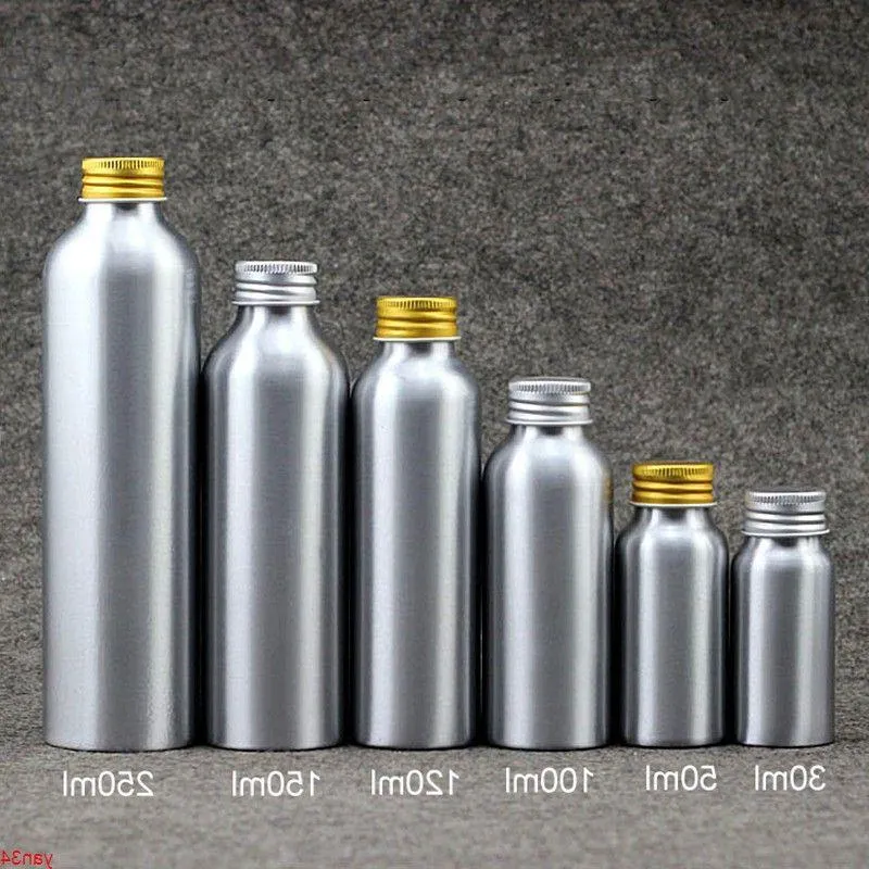 30 ml 50 ml 100 ml 120 ml 150 ml 250 ml aluminium fles lege make-up water metalen verpakking cosmetische toners container gratis verzendinggoede hoeveelheid Bsacm