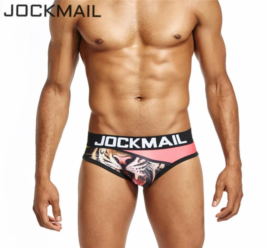 JOCKMAIL Brand Mens Underwear Briefs print sexy Gay panties calzoncillos hombre slips Men Bikini Brief cuecas Gay Underwear3677224