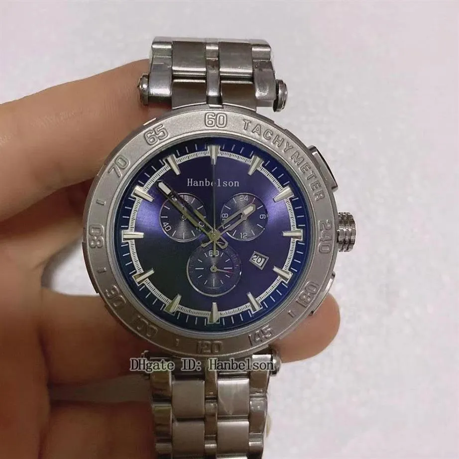 Montre de luxe heren Japan quartz uurwerk horloges sport chronograaf ontwerper volledig roestvrij staal blauw oppervlak klassiek polshorloge303R