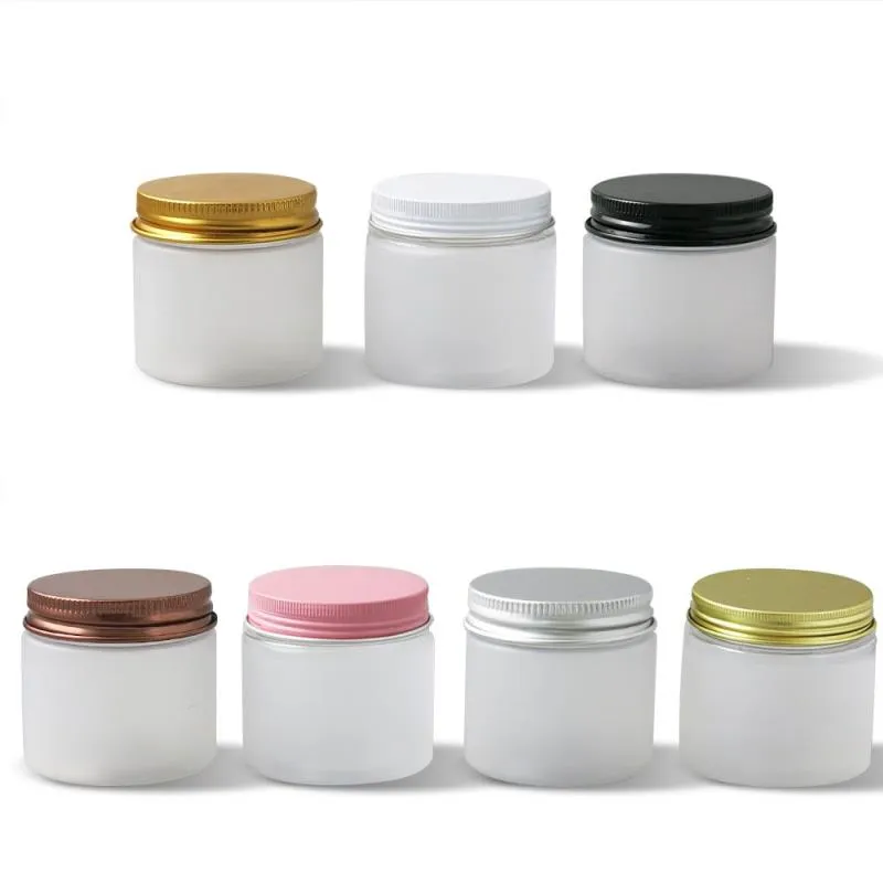 24 x Travell 60g Frost Make Up Cream Jar con coperchi in metallo 60cc 2oz Contenitori cosmetici per animali domestici per l'uso Mdvfx