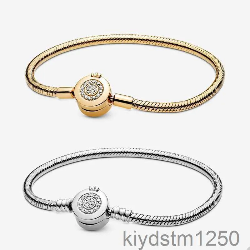 Pulseras con dijes dorados brillantes para corona o pulsera de cadena de serpiente Conjunto de joyería de diseñador Mujeres Niñas Fiesta de bodas Oro con caja original U8ni