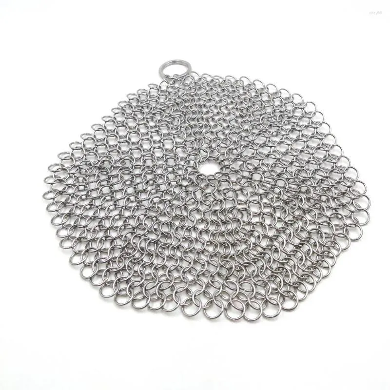 Keychains Inches Stainless Steel 316L Cast Iron Cleaner Chainmail Scrubber For Pan Pre-Seasoned Dutch Ovens Waffle