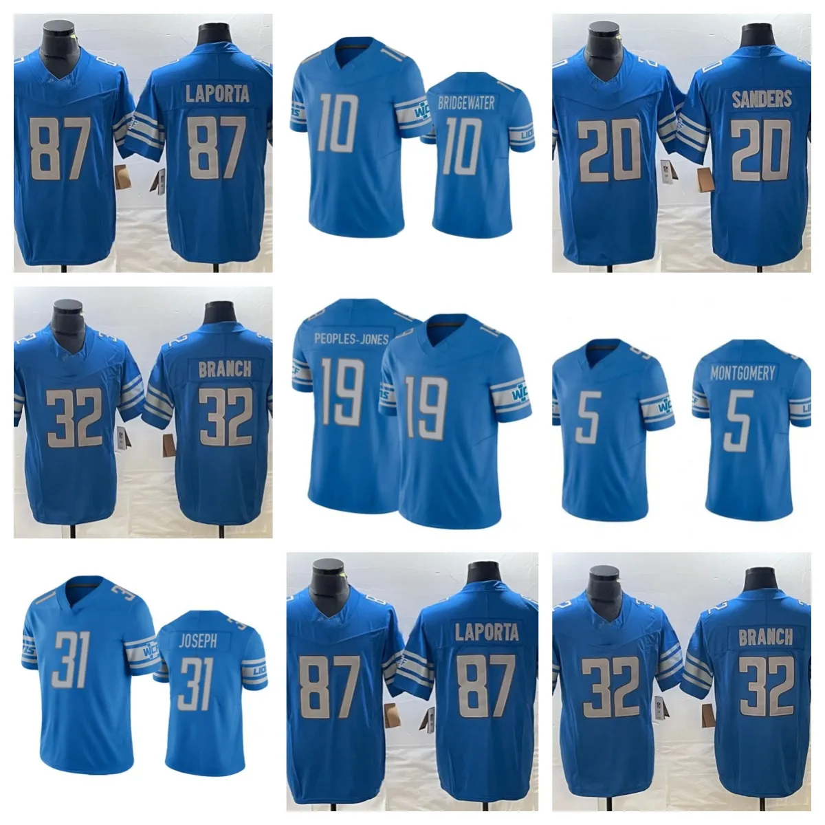 Mężczyzny Detroit'Lions''donovan Peoples-Jones David Montgomery Teddy Bridgewater Blue 2023 F.U.S.E. Vapor Untouchable Limited Football Ed Jersey