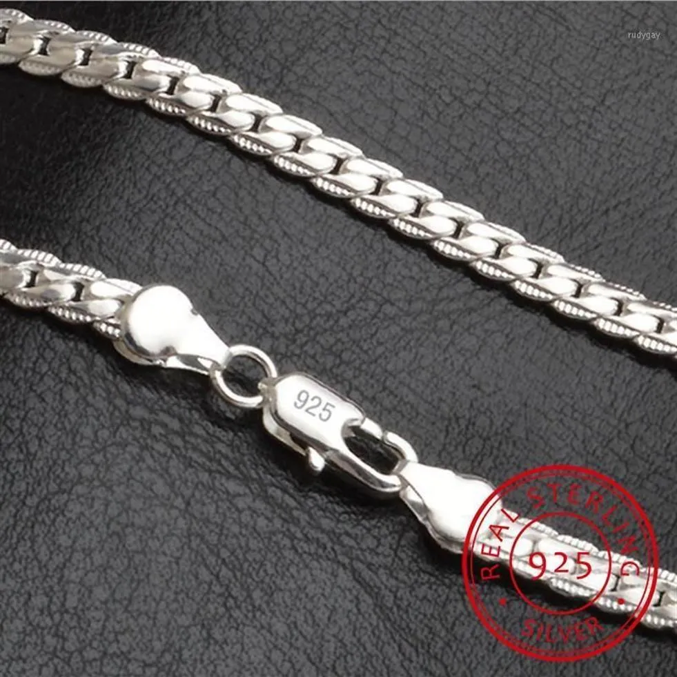 Halsband 5mm 50 cm män smycken hela nytt mode 925 Sterling Silver Big Long Wide Tendy Male Full Side Chain for Pendant1240f