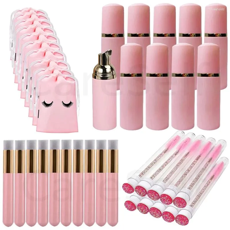 Storage Bottles 40Pcs/Set Foam Bottle Brush 60ML Plastic Empty Foaming Pump Eyelash Makeup Cleanser Soap Dispenser Skin Care Tools