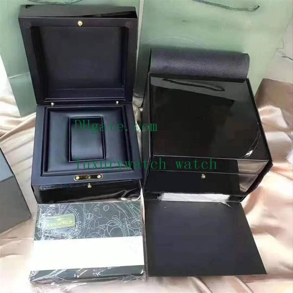 Livret de boîtes en bois noir avec Handbga 15703 26703, montres pour hommes et femmes, cadeau pour boîte originale 278Y