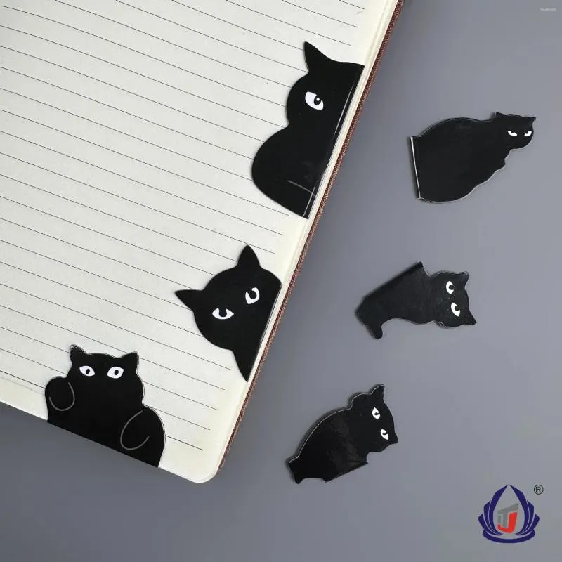 Set magnetische schattige zwarte katten bladwijzer voor pagina's boeken lezers kindercollectie