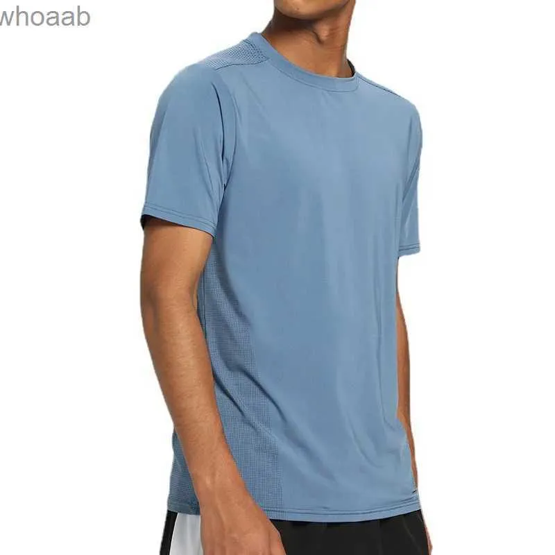 Camisetas para hombres Verano Lulu Ocio Deportes Fitness Camiseta para hombre Secado rápido Transpirable Manga corta suelta Alta elasticidad Envío gratis Tener 240130