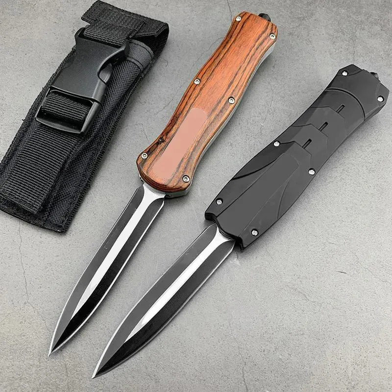 BM A016 Double Action Automatic Knives D2 Steel Spear Point EDC Pocket Tactical Gear Survival Knife 3300 3350 with Nylon Sheath