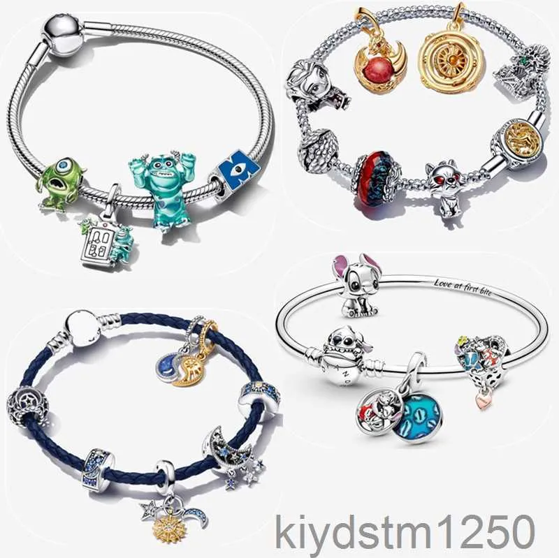 Bracelets de créateurs de charme de jeu de haute qualité pour femmes, bijoux de mode, bricolage Fit Pandoras Disnes Lilos et Stitchs, ensemble de bracelets, cadeau de fête de noël avec boîte Pif7