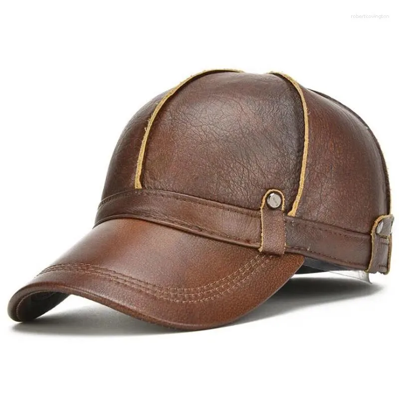 Cappellini da baseball 2024 Inverno Romanzo Cappello in vera pelle da uomo Pelle bovina Cappelli da baseball Snapback Tenere in caldo Berretto Taglia regolabile Marche