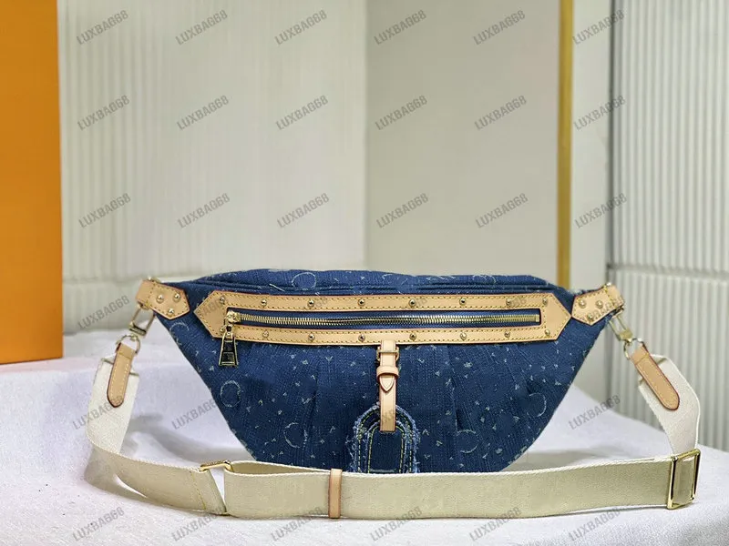 Designer Denim Canvas Shoulder Bag For Women Small Leather
