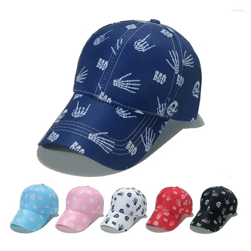 Casquettes de balle 2024 Tendance polyvalente pare-soleil chapeau de hanche hommes et femmes rue crâne imprimé réglable chapeaux de baseball décontractés Gorras Hombre