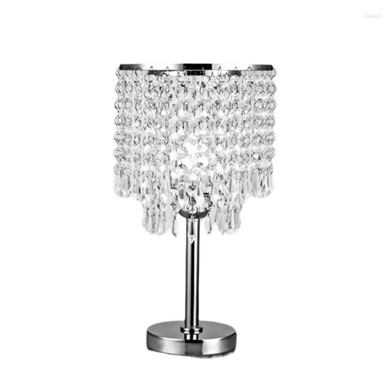 Table Lamps Crystal Chandelier Lamp Fixture Small Clear Hallway Light Desk With US Plugs