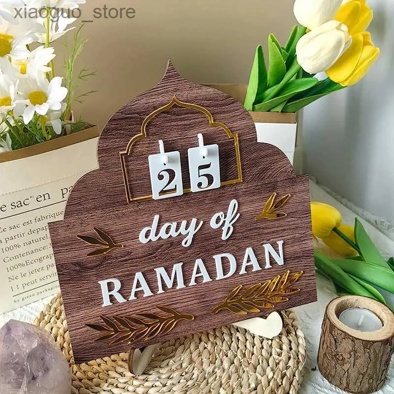 Autres fournitures de fête d'événements Calendrier du Ramadan 3D Calendrier de l'Avent du Ramadan Base de Pâques Décor de bureau Ornements Eid Mubarak Décor Fournitures de fête musulmane islamique 240130