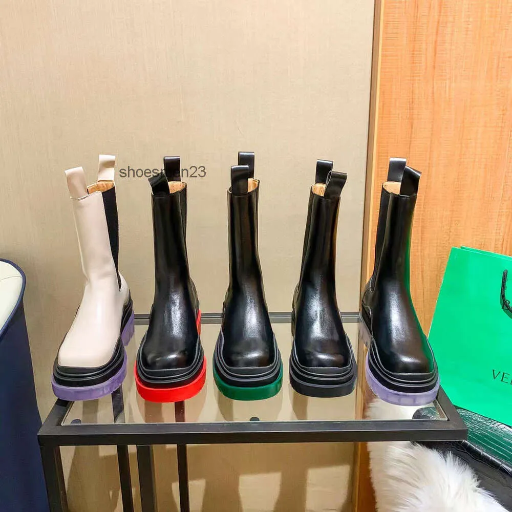 Venetas botas de alto designer botega bota martin botteega novo chelsea meados de couro genuíno mona mesmo tubo de fumaça cavaleiro