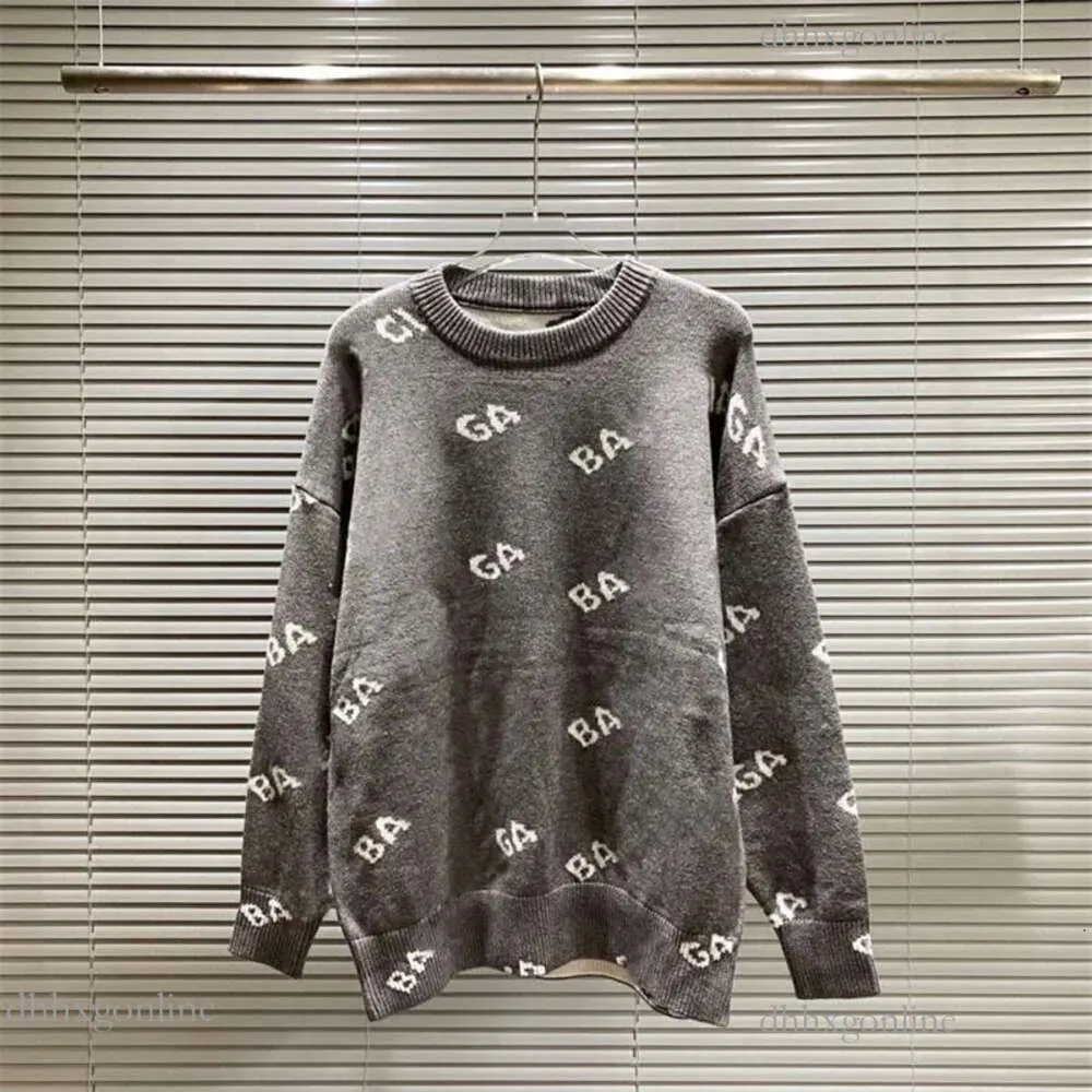 Knits Designer Sweater Luxe korte mouw Ronde hals High-end top Letterprint Bedekt met alfabetjacquard Goud Losse Balencigaitys truien Damessweaters 1