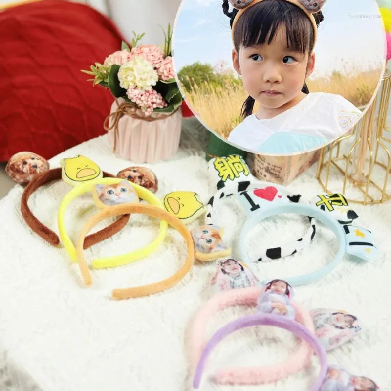 Dog Apparel Custom Children Cute Colors Cat And Cartoon Hair Hoop Hairbands Logo Text Girls Lovely Bow Ears Headbands Kids Access