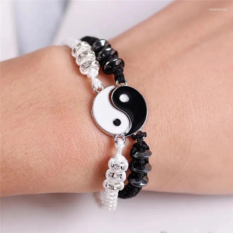 Braccialetti a maglie Tai Chi Bracciale in corda Stile tradizionale cinese Amicizia Creativo Fascino regolabile Gioielli Amante Regalo 2024