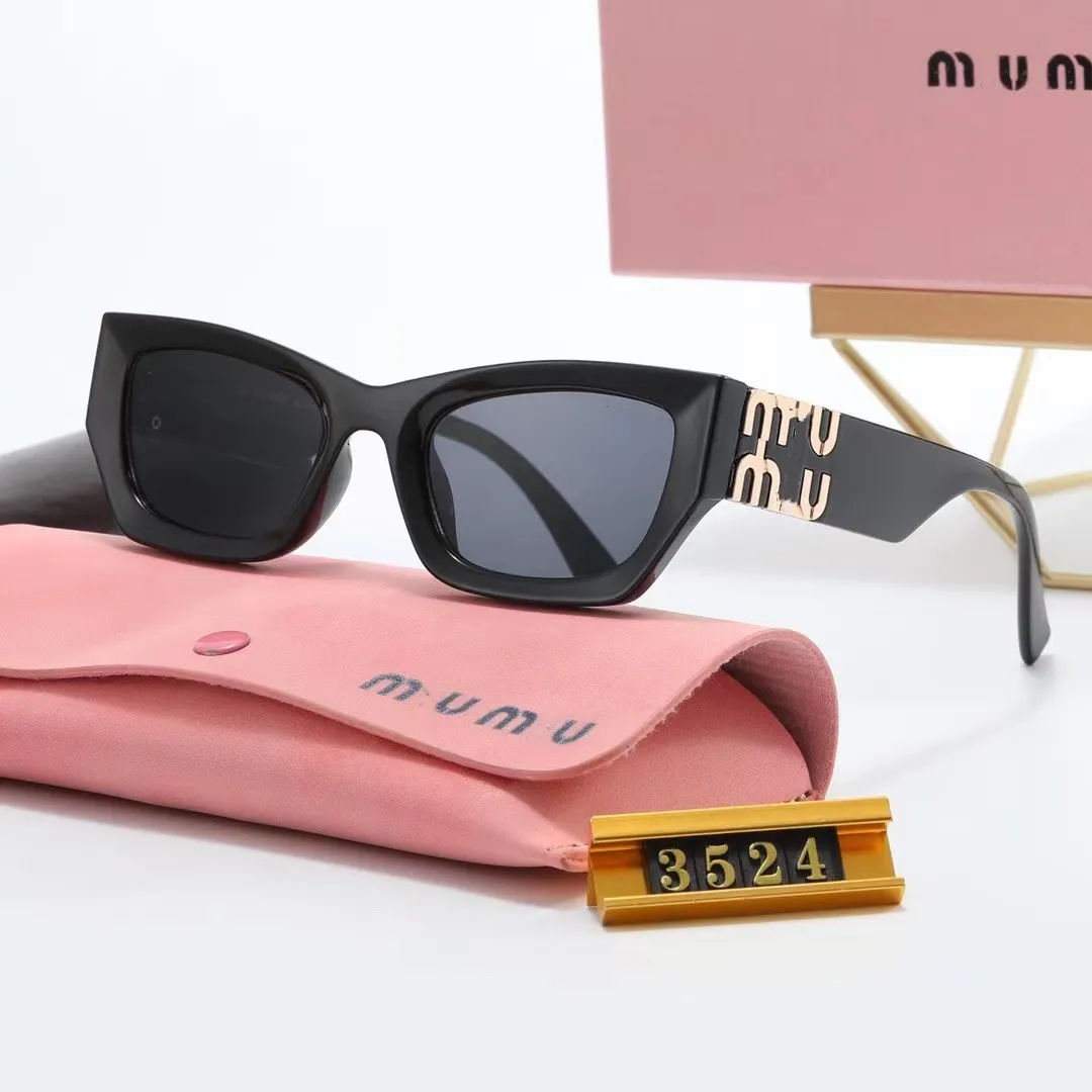 Gafas de sol de diseño de lujo Hombre Mujer Gafas de sol Miui Gafas de sol Rectángulo negro Gafas unisex Gafas de sol de playa Diseño de marco retro UV400 con caja de regalo