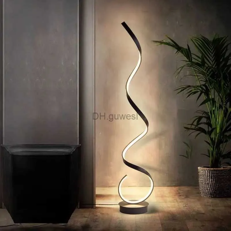 Golvlampor Minimalistiska LED -strip golvlampa för sovrummet sovrum vardagsrum soffa stående bordstudie läsning belysning heminredning fixturer yq240130