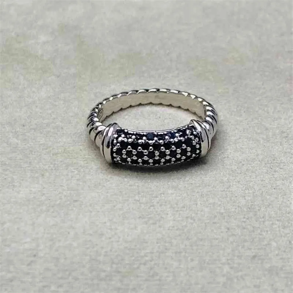 Bijoux de mode Designer Diamant Noir Blanc Bague Anneaux Diamant Femmes Hommes Haute Qualité Platine Plaqué227h