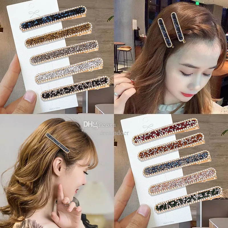 Großhandel glitzernde Haarnadeln, glänzende, vollständig mit Kristallen eingelegte Haarspangen für Frauen und Mädchen, BB-Seitenhaarnadeln, Make-up-Haar-Accessoires