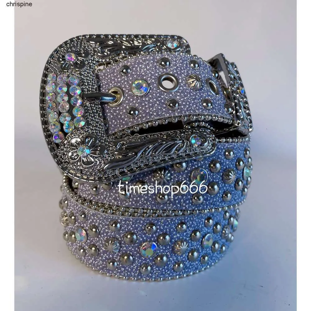 2023 MĘŻCZYZN KOBIETY WYSOKIEJ WYSOKIEJ WYBÓR BB SIMON PETL Luksusowe projektant Pasek Retro Paski klamry igły 20 Kolor Crystal Diamond Bling Rhinestones jako prezent 10a