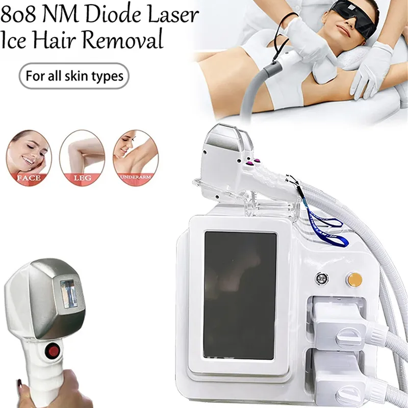 Portable Double Handle Diode Laser Painless Bikini Laser Hair Remover Full Body Laser Hair Removal Beauty Machine