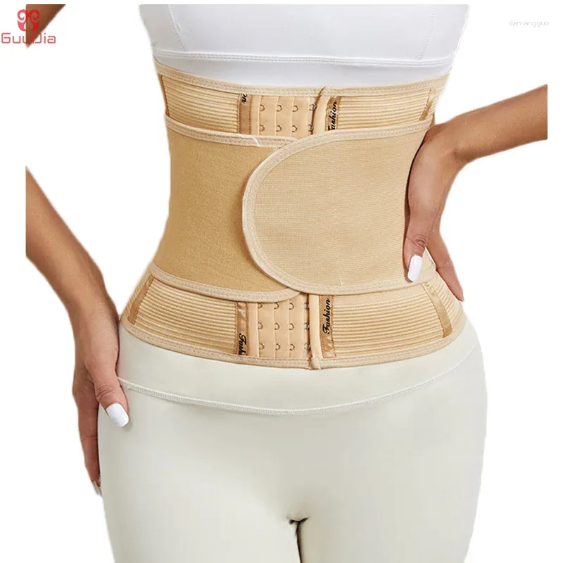 Women's Shapers GUUDIA 4 Rows Hook Magic Sticker Tummy Control Belts Lumbar Support Body Shaper Girdle Gym Corsets Shapewear 24cm Waist