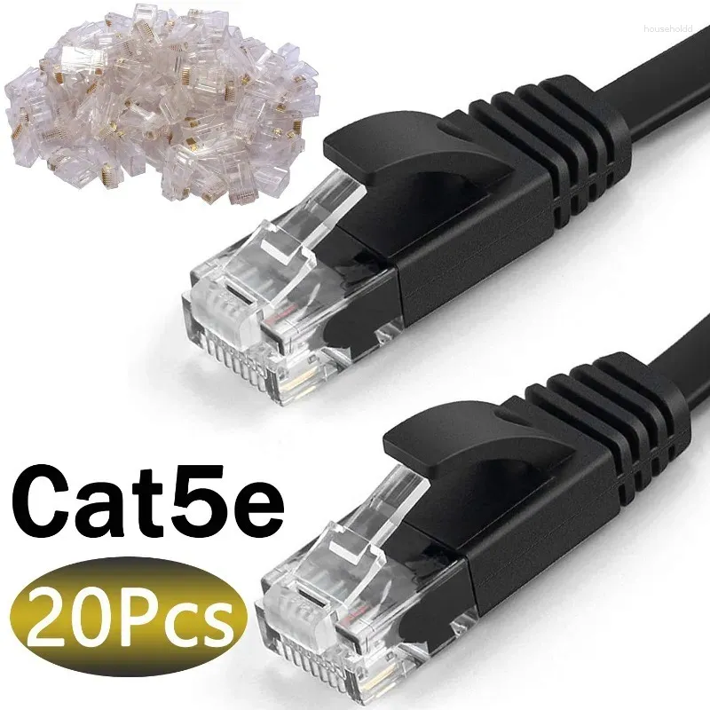 Cavi per computer RJ45 Cat5e Cat6 Connettore Estremità di cristallo non schermate Spina di rete modulare a 8 pin per cavo UTP a trefolo solido