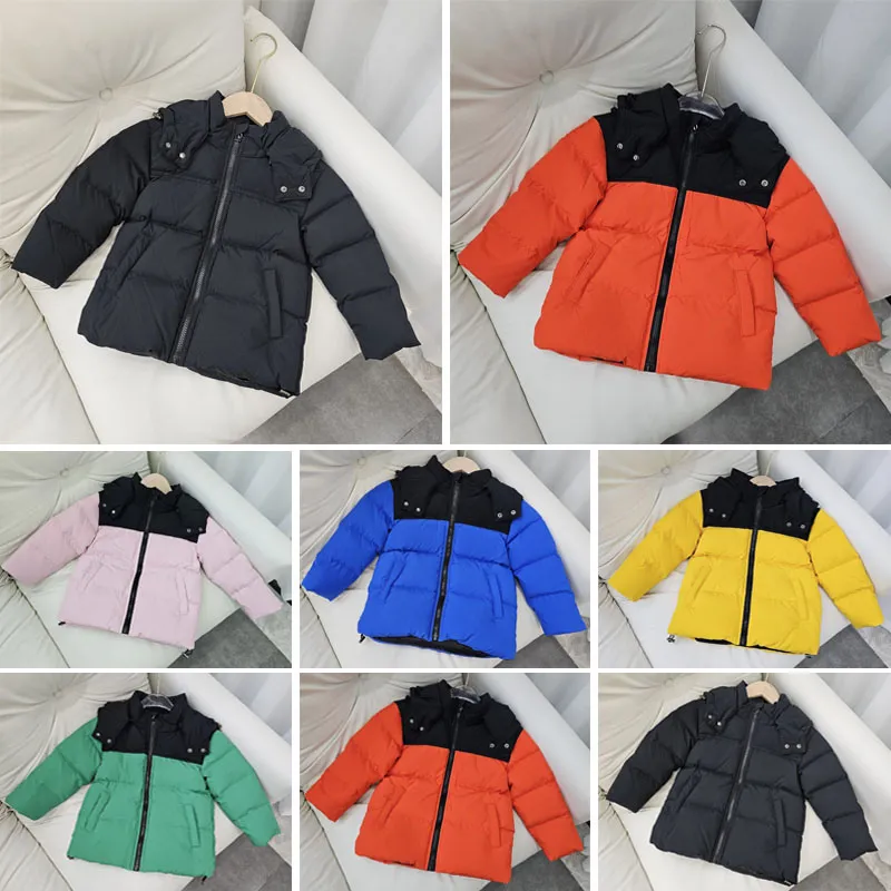 Inverno novo casaco para baixo jaqueta crianças moda clássico ao ar livre quente casacos zebra padrão listrado carta impressão puffer meninos jaquetas multicolorido roupas confortáveis