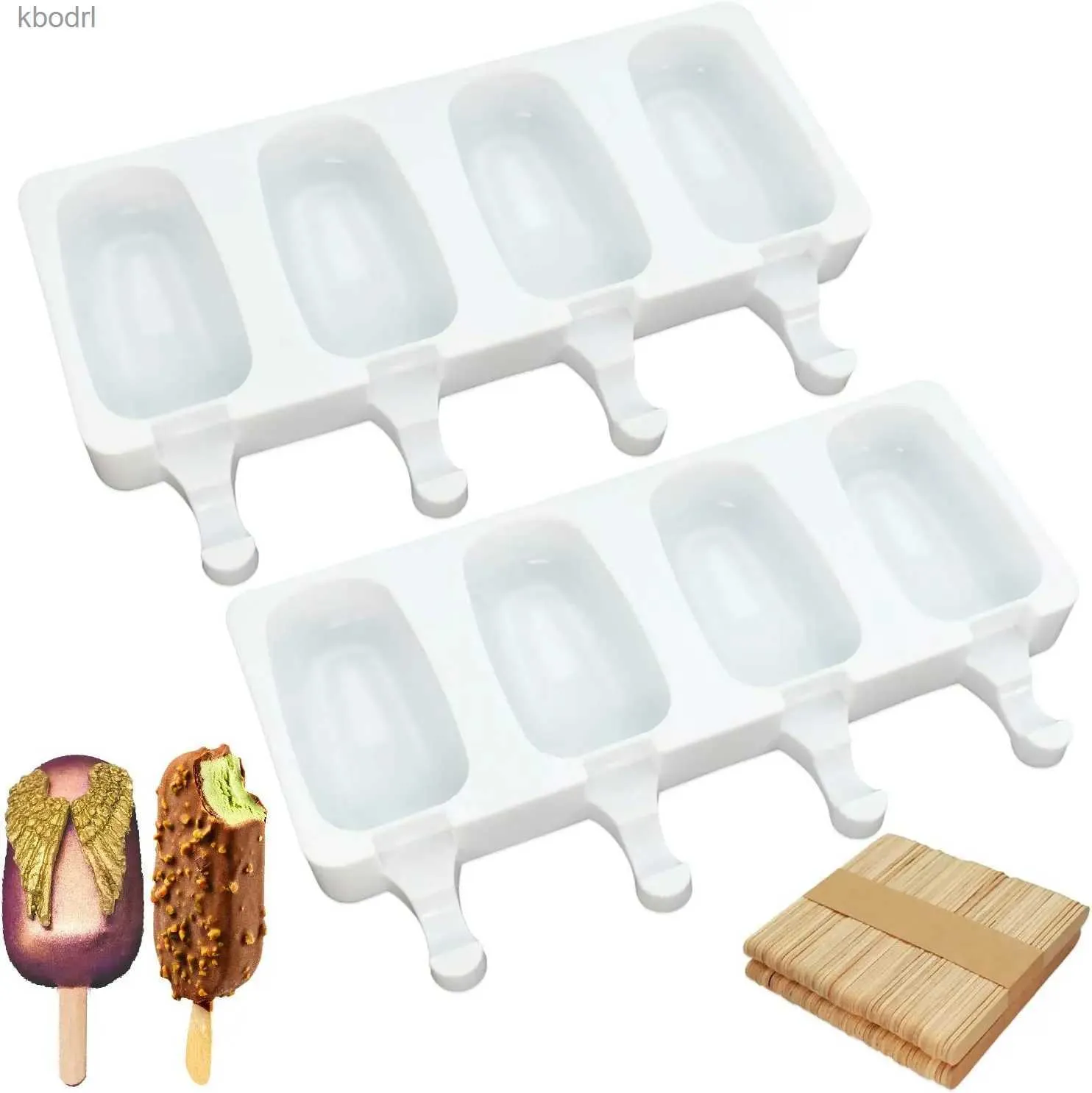 10 pezzi Di stampo per ghiaccioli Stampi per ghiaccio Silicone Dessert  Vassoio per ghiaccio riutilizzabile Facile casa Estate Ice Pop Maker Stampo