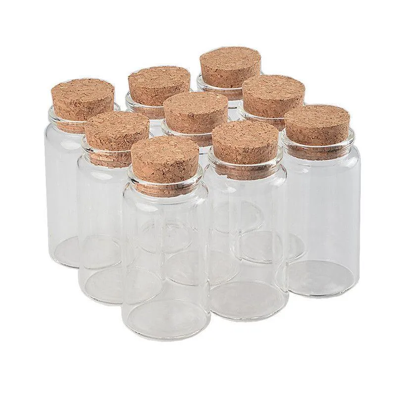 47x90x33mm 100ml petites bouteilles en verre avec des pots vides en liège pour la décoration de la maison Artware Craftwork 24pcs Hrnfb