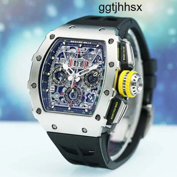 Наручные часы Racing Machine RM Наручные часы Richardmille RM11-03 Полые часы Швейцарские всемирно известные RM11-03 Титановые одинарные часы