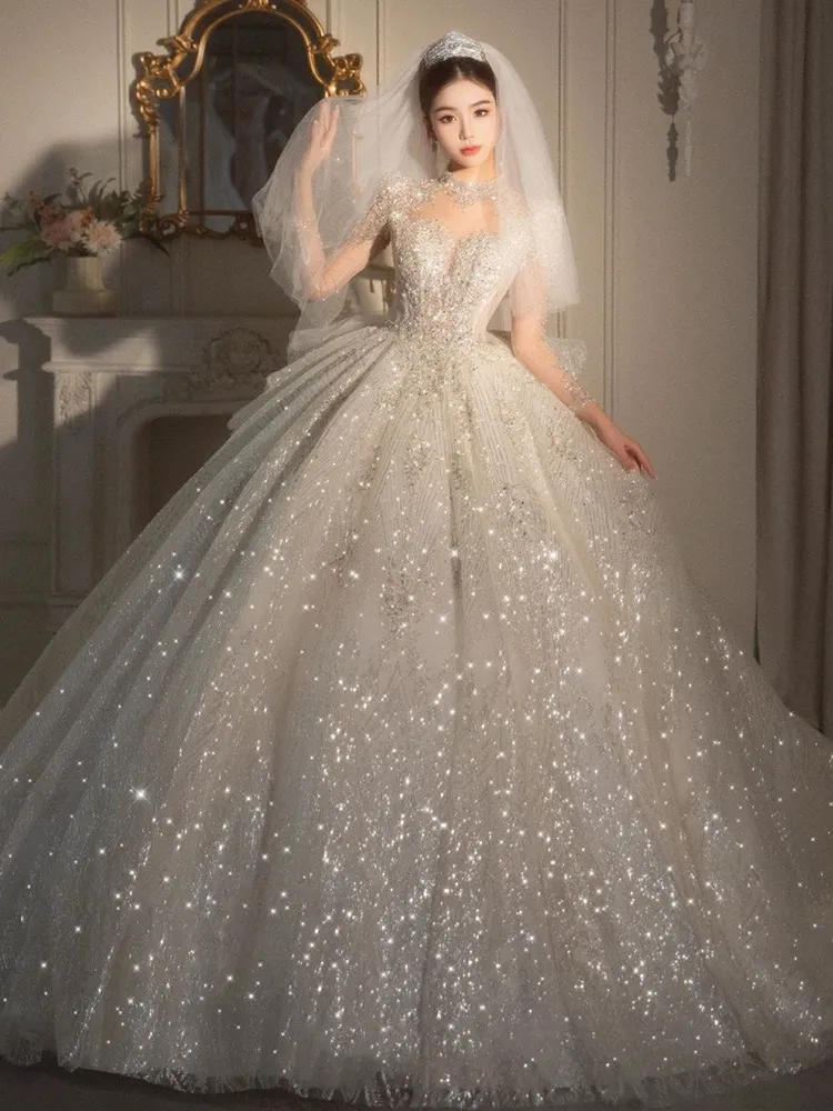 Ball Gown Reputable Wedding Dress Sites Shimmering Princess Ball