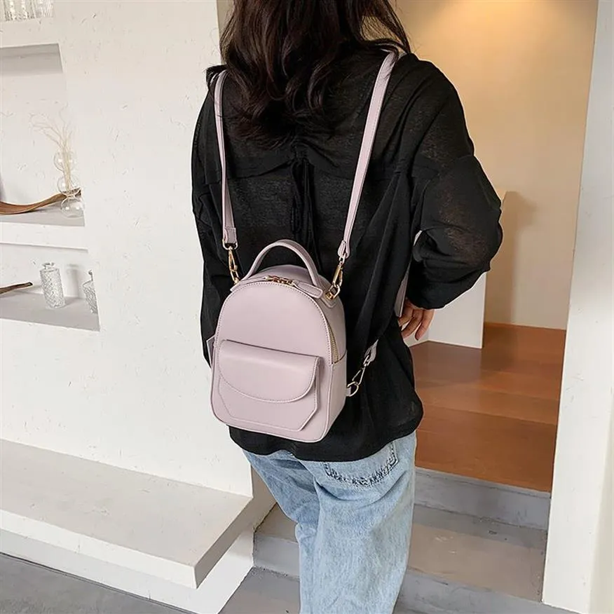 Rucksack Stil Frauen Mini Leder Schulter Tasche Für Teenager Mädchen Kinder Mode Kleine Bagpack Weibliche Damen School296y